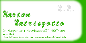 marton matriszotto business card